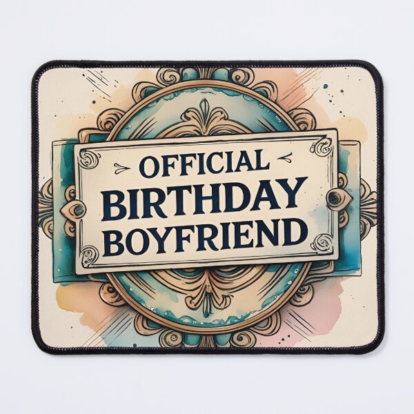 Item preview, Birthday Boyfriend Official Vintage Ornamental Label Design designed and sold by SynizesisShop.