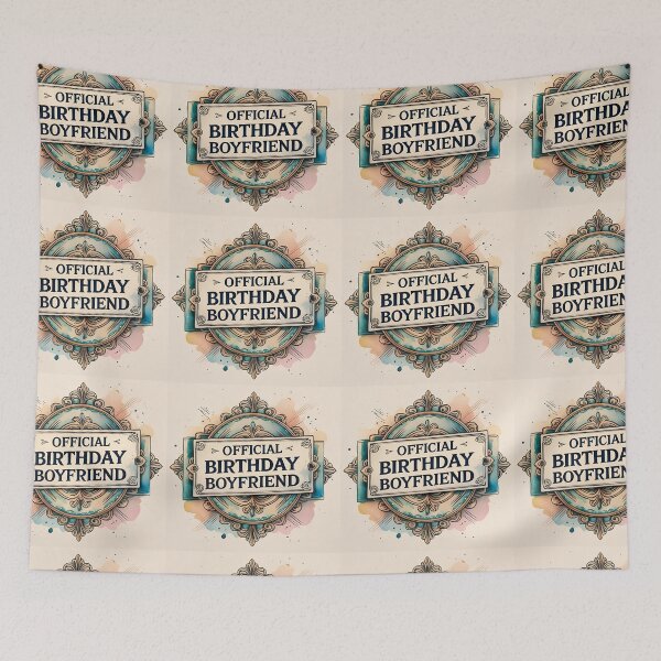Item preview, Birthday Boyfriend Official Vintage Ornamental Label Design designed and sold by SynizesisShop.