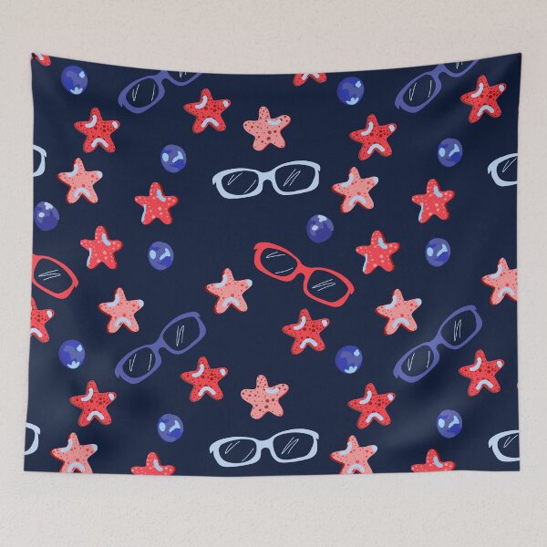 Item preview, Starry Independence Beach Faves Dark Blue designed and sold by DanielleFishIll.