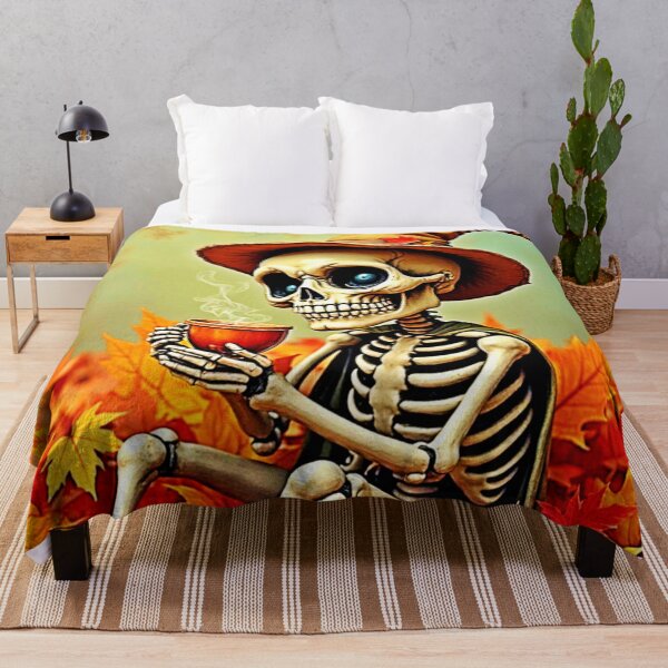 Item preview, Spooky Autumn Skeleton's Coffee Break Design designed and sold by Health And Fitness Posts e-Store.