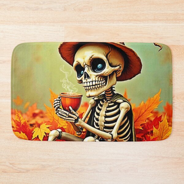 Item preview, Spooky Autumn Skeleton's Coffee Break Design designed and sold by Health And Fitness Posts e-Store.