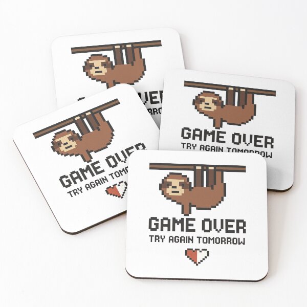 Item preview, Game Over Sloth – Try Again Tomorrow Pixel Art designed and sold by SlomianyPisarz.
