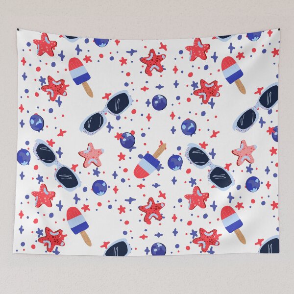 Item preview, Starry Independence StarBerry Sprinkle Bright White designed and sold by DanielleFishIll.