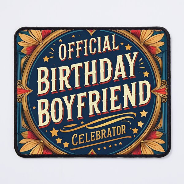 Item preview, Birthday Boyfriend Official Celebrator Retro Stamp Style designed and sold by SynizesisShop.