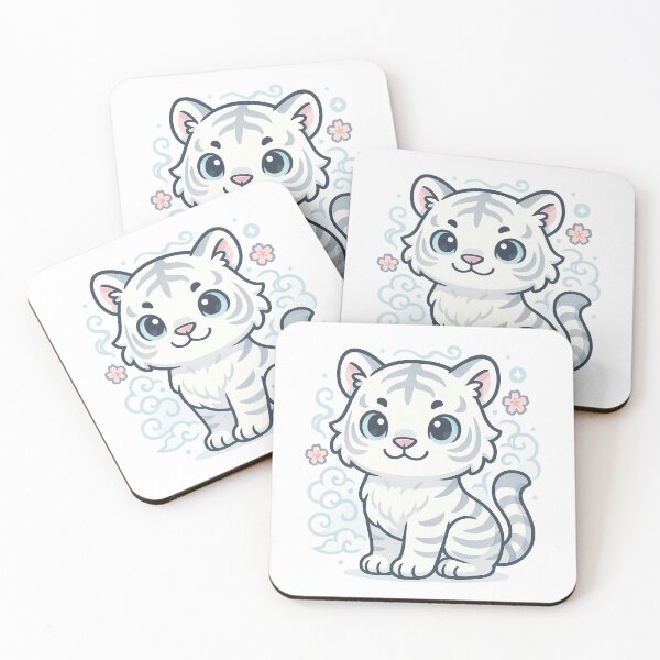 Item preview, Byakko Kawaii – Adorable Mythical White Tiger designed and sold by MythicWild.