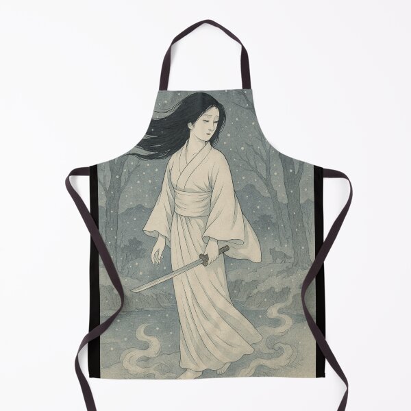 Item preview, Yuki-Onna of the Silent Drift – Ukiyo-e Snow Spirit Print designed and sold by KMChronicles.
