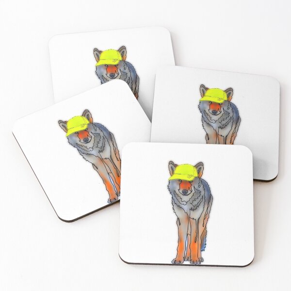 Item preview, Wolf in Yellow Hat – animalzinhats designed and sold by Ashley’sAnimalz.