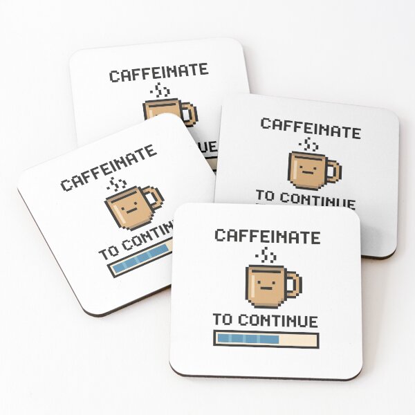 Item preview, Caffeinate to Continue – Pixel Coffee Mug Design designed and sold by SlomianyPisarz.