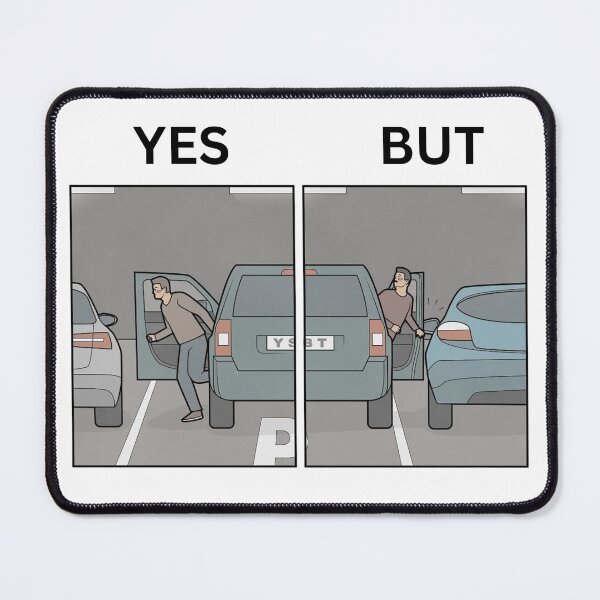Item preview, Yes But Parking Cars Area Version - Thanksgiving, Christmas And Birthday Party Gift Ideas for Memes Lovers and Fans designed and sold by Memeing Everything.
