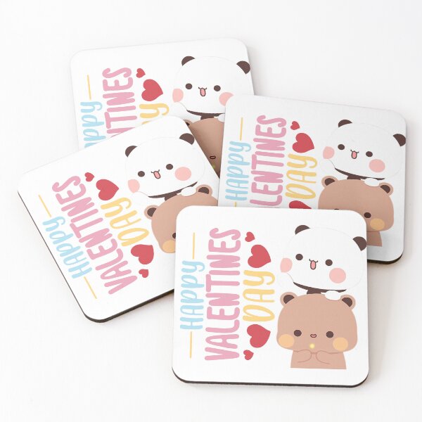 Item preview, Happy Valentine BuBu Dudu Mochi Milk Panda And Brownie Bear True Love Couple designed and sold by DaresToDream.