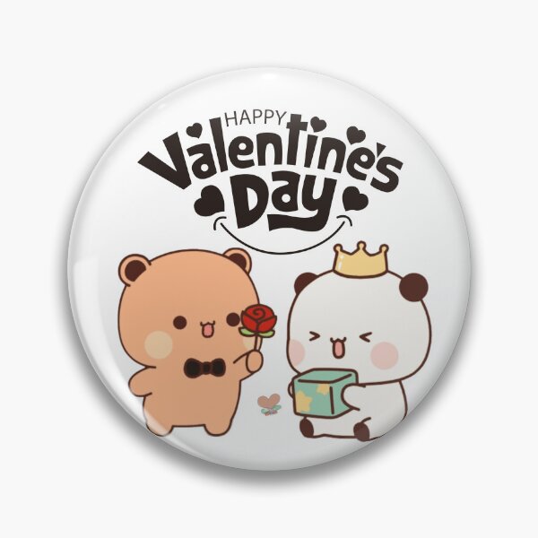 Item preview, Happy Valentine Dudu Giving Flower To Dudu Mochi Milk Panda And Brownie Bear True Love Couple designed and sold by DaresToDream.