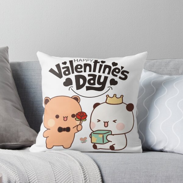 Item preview, Happy Valentine Dudu Giving Flower To Dudu Mochi Milk Panda And Brownie Bear True Love Couple designed and sold by DaresToDream.