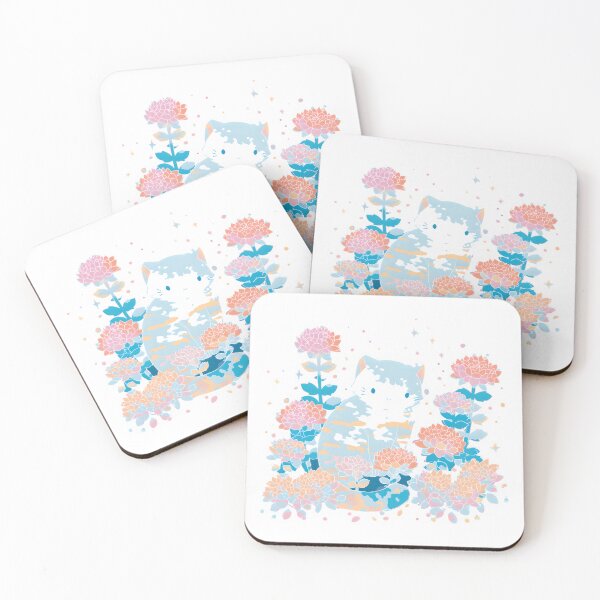 Item preview, Cute Kitty Sitting with Flowers designed and sold by Cutiful Designs.