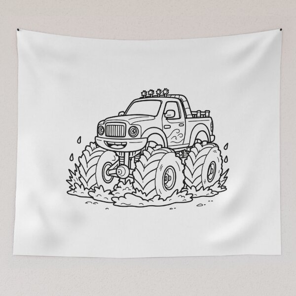 Item preview, Cute Monster Truck Coloring Page Design designed and sold by ZionzRoyalty.