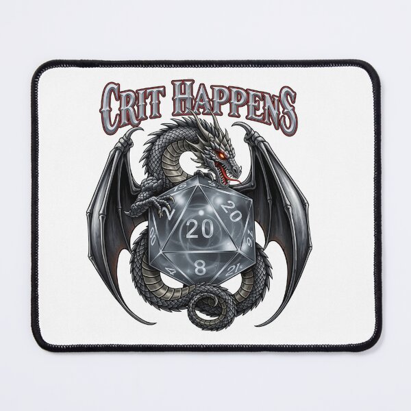 Item preview, Tabletop Fantasy Gamer Tees | D20 Dice Roll Dragon Crit Happens Graphic T-Shirt Apparel Gift for Men and Women designed and sold by VueArts.