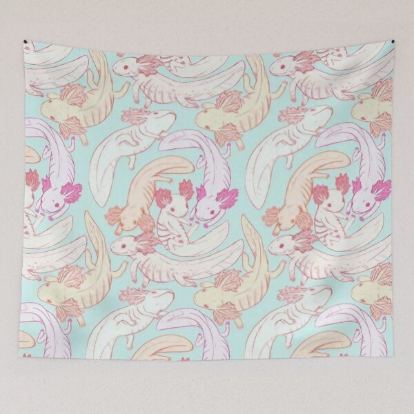 Item preview, Cute axolotl wearing a beanie enjoying a latte designed and sold by JonysCreativeDesigns.