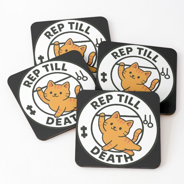Item preview, Cute Orange Cat One Arm Pull Up – “Rep Till Death”  | Calisthenics | Yoga | Gymnastics | Fitness training designed and sold by mobX40+.
