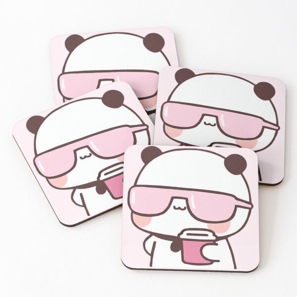 Item preview, Chill Bubu With Sunglasses Valentine Dudu Giving Flower To Dudu Mochi Milk Panda And Brownie Bear True Love Couple designed and sold by DaresToDream.