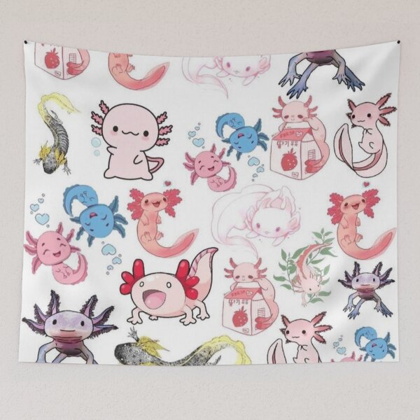 Item preview, Adorable axolotl wearing a beanie enjoying a latte designed and sold by JonysCreativeDesigns.