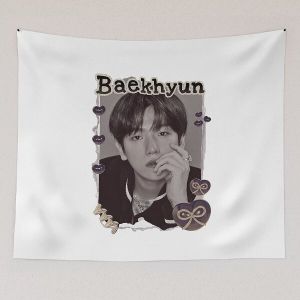 Item preview, Baekhyun from EXO Kpop Soloist Scrapbook Collage Cozy Y2K Vintage Design designed and sold by HELL0WBELLO.