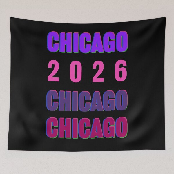 Item preview, Chicago 2026 Layered Typography Windy City Design designed and sold by cabana.space.