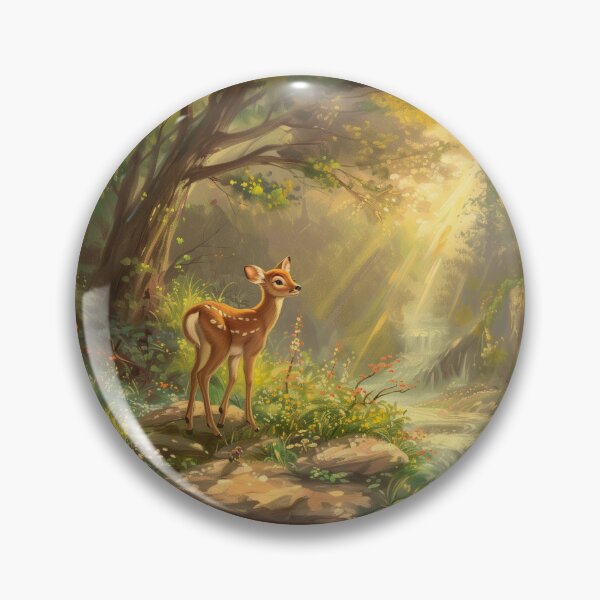 Item preview, Doe Standing by the Edge of a River in the Forest – Enchanted Wildlife Art designed and sold by baggycatsworld.