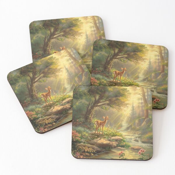 Item preview, Doe Standing by the Edge of a River in the Forest – Enchanted Wildlife Art designed and sold by baggycatsworld.