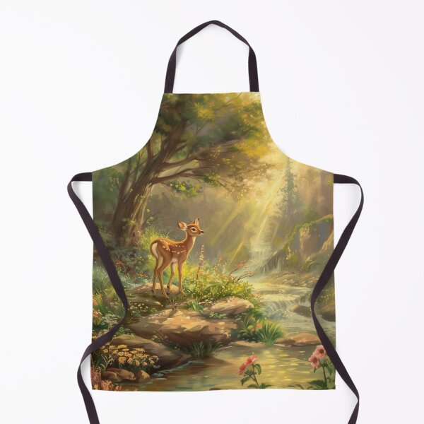 Item preview, Doe Standing by the Edge of a River in the Forest – Enchanted Wildlife Art designed and sold by baggycatsworld.