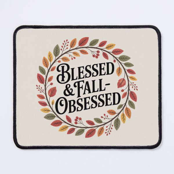 Item preview, Blessed & Fall-Obsessed - Rustic Autumn Wreath Design designed and sold by Jollys-ArtShop.