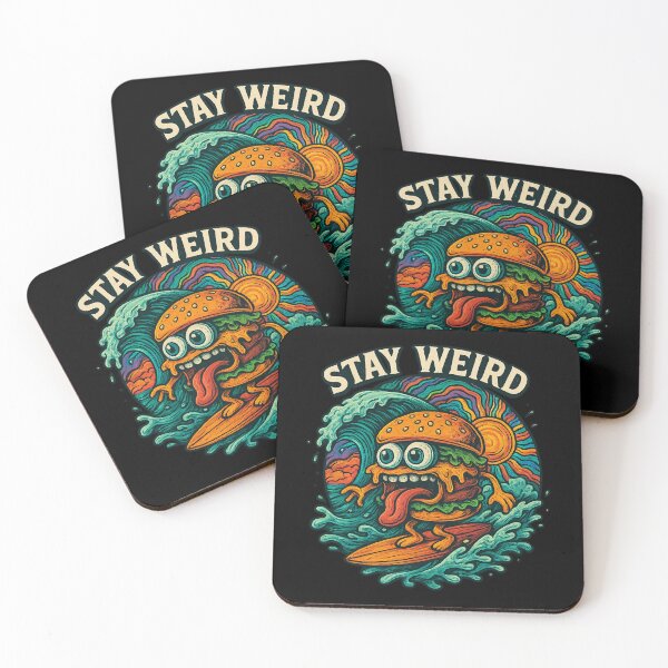 Item preview, Stay Weird Psychedelic Burger Surf Art designed and sold by BloomOfDesign.