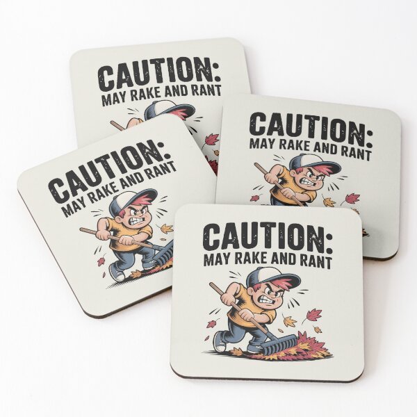 Item preview, Caution: May Rake and Rant - Funny Autumn Chore Design designed and sold by Jollys-ArtShop.