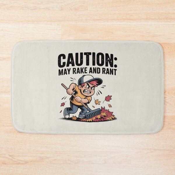 Item preview, Caution: May Rake and Rant - Funny Autumn Chore Design designed and sold by Jollys-ArtShop.