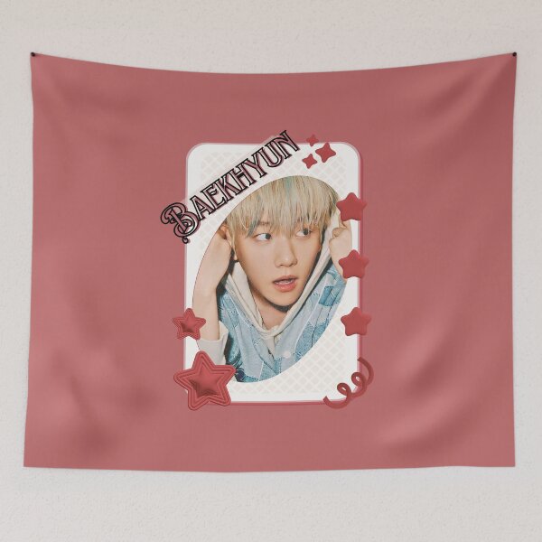 Item preview, Baekhyun from EXO Korean Solo Artist Card Red Aesthetic Collage Design designed and sold by AJUNICE STUDIO.