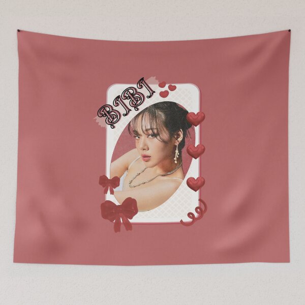 Item preview, BIBI Korean Solo Artist Card Red Aesthetic Collage Design designed and sold by AJUNICE STUDIO.