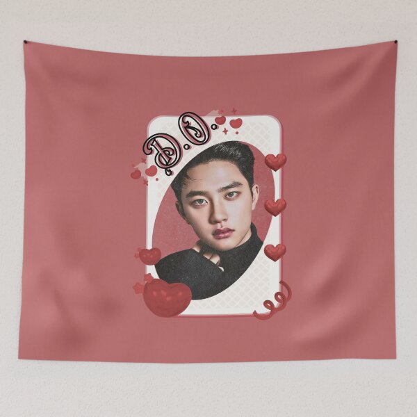 Item preview,  D.O. from EXO Korean Solo Artist Card Red Aesthetic Collage Design designed and sold by AJUNICE STUDIO.