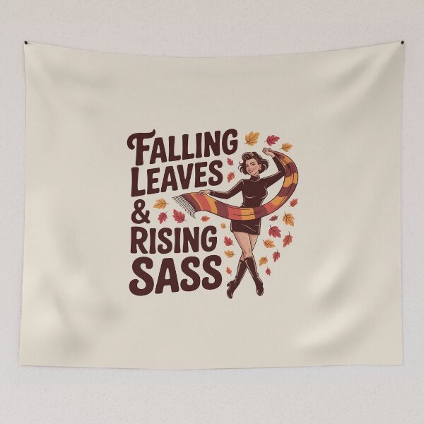 Item preview, Falling Leaves & Rising Sass - Playful Autumn Attitude Design designed and sold by Jollys-ArtShop.