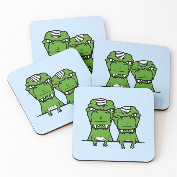 Item preview, 2 T-Rex wink Eye Love Couple Bag behind Fence designed and sold by shirt-o-mat.