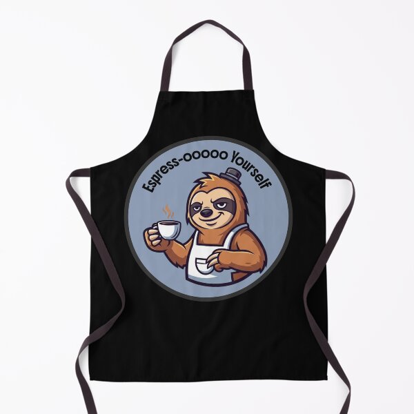 Item preview, Sloth Barista – Espress-ooooo Yourself Coffee Pun designed and sold by Wander-made Wonders .