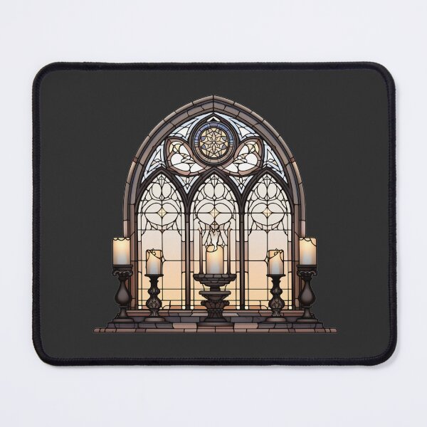 Item preview, Gothic glass window with candles  designed and sold by FatBirdie.
