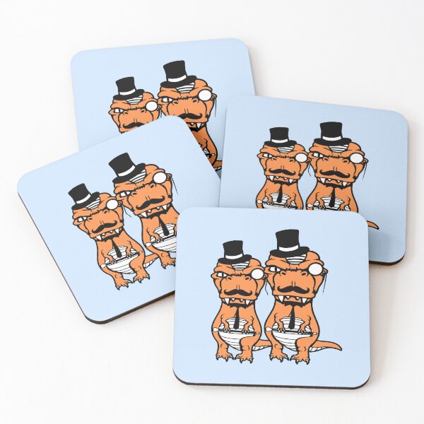 Item preview, 2 T-Rex Sir Gentleman Mr. rich Monocle Glasses Top Hat designed and sold by shirt-o-mat.