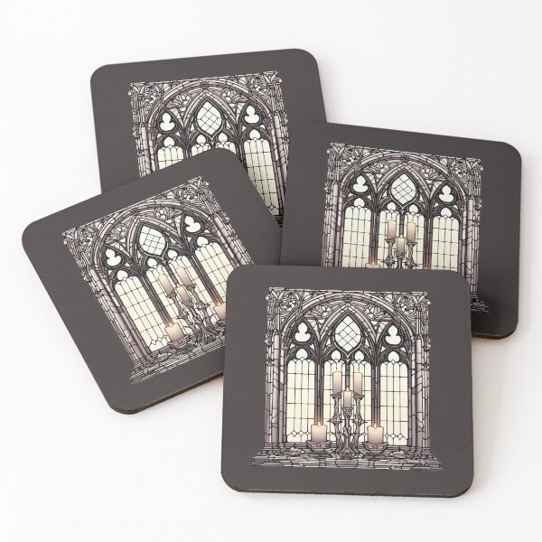 Item preview, Gothic glass window with candles  designed and sold by FatBirdie.