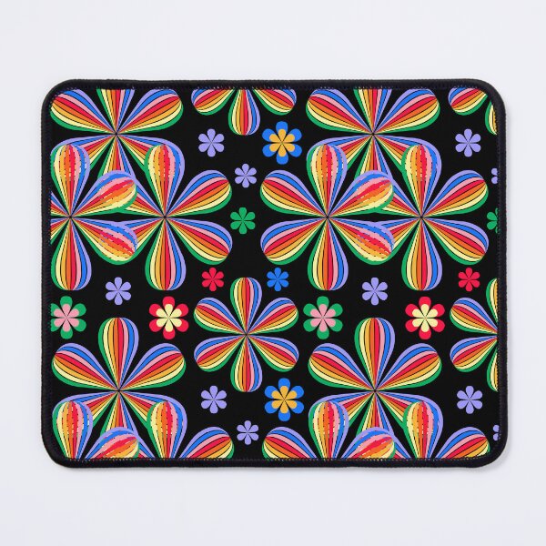 Item preview, Rainbow Floral on Black Seamless Repeat designed and sold by Sharon Schwalbe.