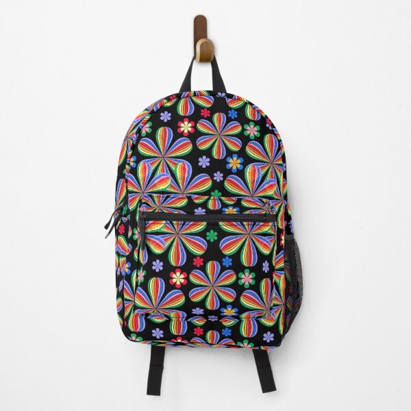 Item preview, Rainbow Floral on Black Seamless Repeat designed and sold by Sharon Schwalbe.