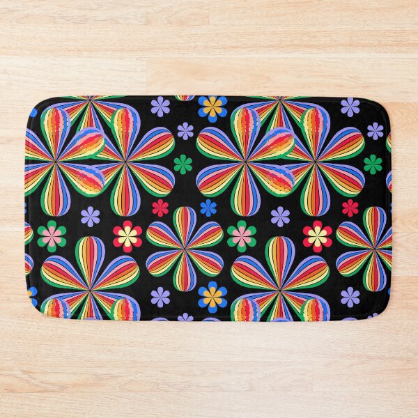 Item preview, Rainbow Floral on Black Seamless Repeat designed and sold by Sharon Schwalbe.