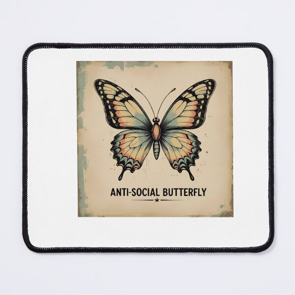 Item preview, Retro Anti-Social Butterfly Funny Quote designed and sold by Goktwooo.