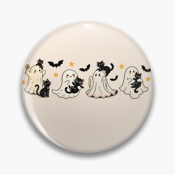 Item preview, Black Cats & Cute Halloween Ghosts designed and sold by ScorpioSunStudio.