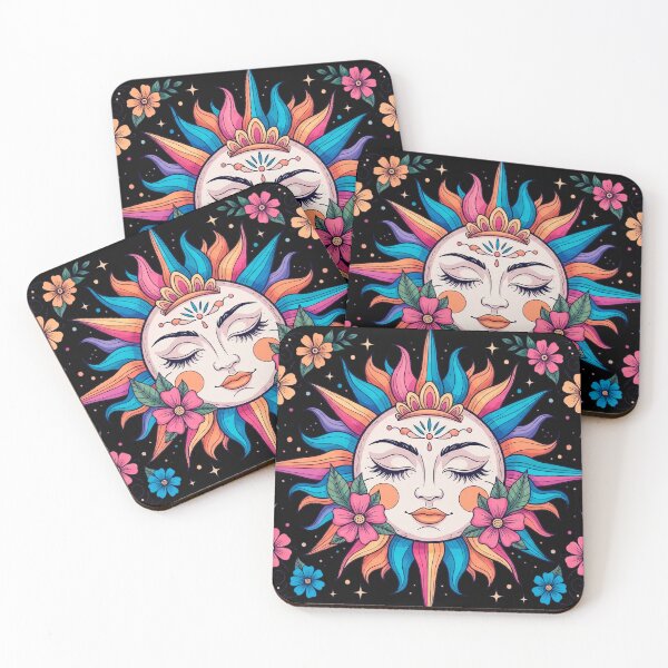 Item preview, Ornamental Boho Sun with Floral Elements – Vibrant Botanical Tattoo Art designed and sold by  Ojo de Lilith.