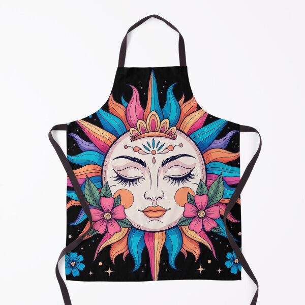 Item preview, Ornamental Boho Sun with Floral Elements – Vibrant Botanical Tattoo Art designed and sold by Ojo de Lilith.
