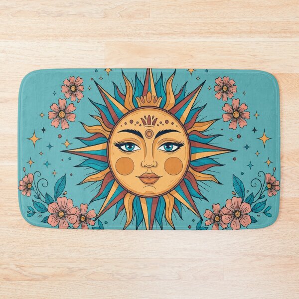 Item preview, Ornamental Boho Sun with Floral Elements – Vibrant Botanical Tattoo Art designed and sold by  Ojo de Lilith.