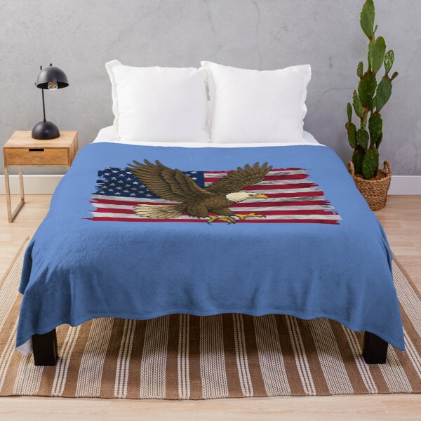 Item preview, Bald Eagle with Flag – Patriotic Illustration designed and sold by NoRestDesigns.